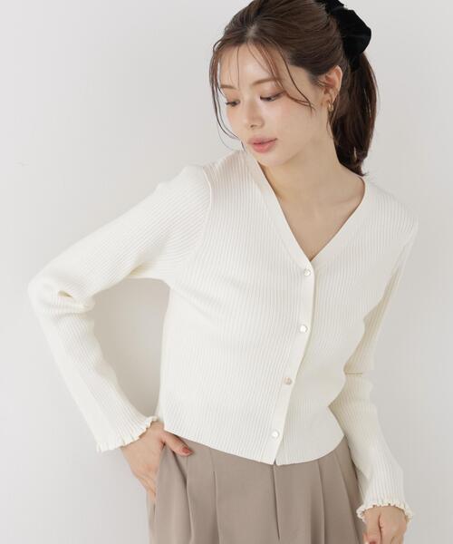 PROPORTION BODY DRESSING（プロポーションボディドレッシング）の「ニュアンス釦ニットカーディガン / 1216274902（カーディガン/ボレロ・レディース・ブラック/ホワイト系その他/ブラウン・FREE）」の12枚目の写真