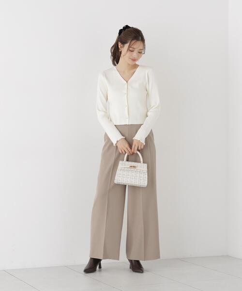 PROPORTION BODY DRESSING（プロポーションボディドレッシング）の「ニュアンス釦ニットカーディガン / 1216274902（カーディガン/ボレロ・レディース・ブラック/ホワイト系その他/ブラウン・FREE）」の14枚目の写真