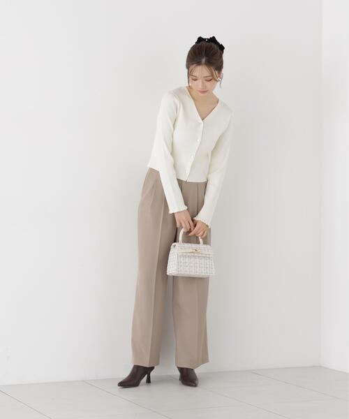PROPORTION BODY DRESSING（プロポーションボディドレッシング）の「ニュアンス釦ニットカーディガン / 1216274902（カーディガン/ボレロ・レディース・ブラック/ホワイト系その他/ブラウン・FREE）」の16枚目の写真