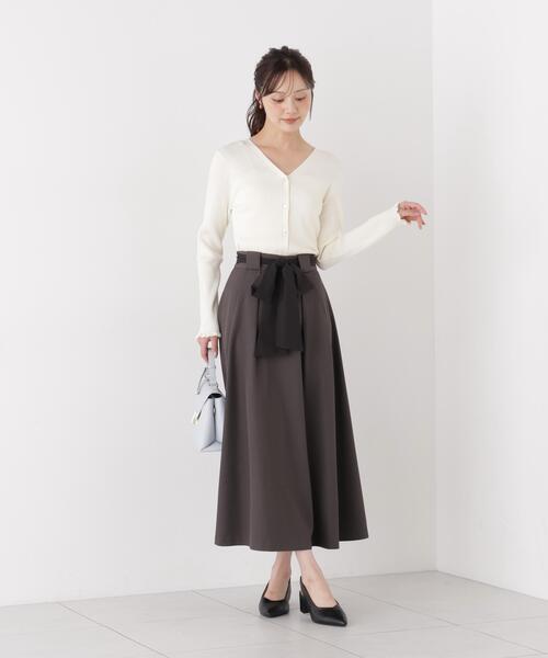 PROPORTION BODY DRESSING（プロポーションボディドレッシング）の「ニュアンス釦ニットカーディガン / 1216274902（カーディガン/ボレロ・レディース・ブラック/ホワイト系その他/ブラウン・FREE）」の18枚目の写真