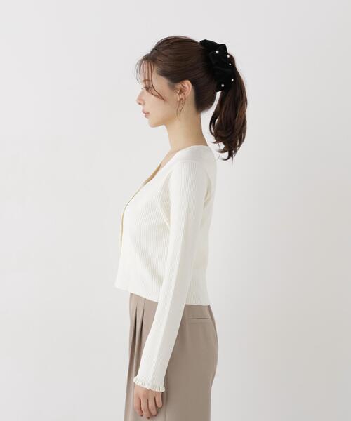 PROPORTION BODY DRESSING（プロポーションボディドレッシング）の「ニュアンス釦ニットカーディガン / 1216274902（カーディガン/ボレロ・レディース・ブラック/ホワイト系その他/ブラウン・FREE）」の21枚目の写真
