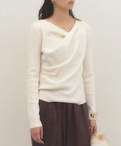 LOUNGEDRESS（ラウンジドレス）の「《着映えトップス》ドレープニット　秋服（ニット/セーター・レディース・ブラック/パープル/グレー/オフホワイト/グリーン・FREE）」の19枚目の写真