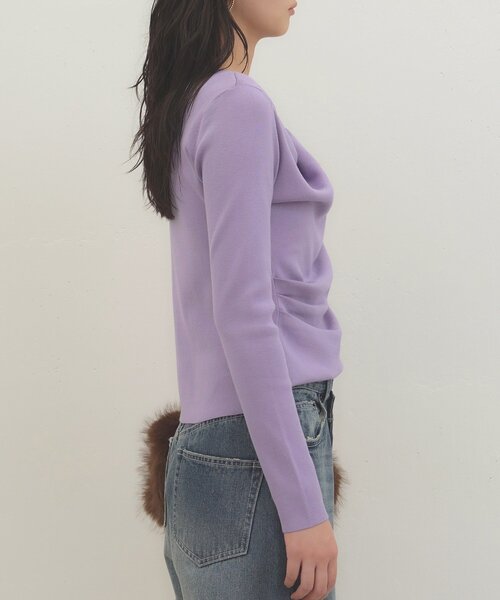 LOUNGEDRESS（ラウンジドレス）の「《着映えトップス》ドレープニット　秋服（ニット/セーター・レディース・ブラック/パープル/グレー/オフホワイト/グリーン・FREE）」の13枚目の写真