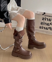 【秋冬新作】2色展開2WAYベルトデザインロングブーツ
