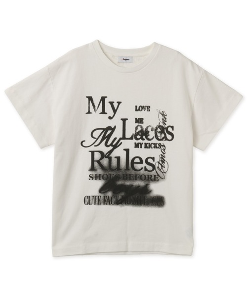 atmos pink(アトモスピンク)の「atmos pink Message Big T-shirt / アトモス ピンク メッセージ ビッグ ティーシャツ(Tシャツ/カットソー・レディース・グレー/ブラック/オフホワイト・FREE)」の1枚目の写真