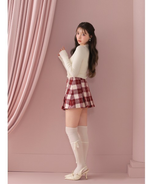 M me eme(エムミーエメ)の「Merlot check pleats mini skirt(eme11198)(スカート・レディース・レッド・FL/XS/FREE)」の8枚目の写真