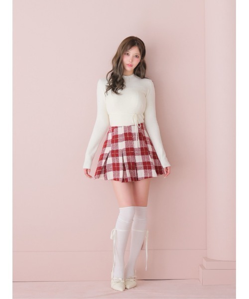 M me eme(エムミーエメ)の「Merlot check pleats mini skirt(eme11198)(スカート・レディース・レッド・FL/XS/FREE)」の11枚目の写真