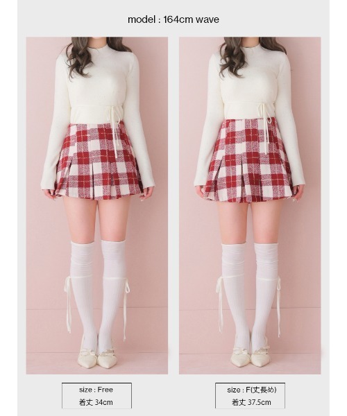 M me eme(エムミーエメ)の「Merlot check pleats mini skirt(eme11198)(スカート・レディース・レッド・FL/XS/FREE)」の12枚目の写真