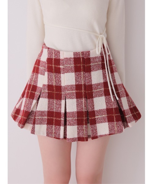 M me eme(エムミーエメ)の「Merlot check pleats mini skirt(eme11198)(スカート・レディース・レッド・FL/XS/FREE)」の13枚目の写真