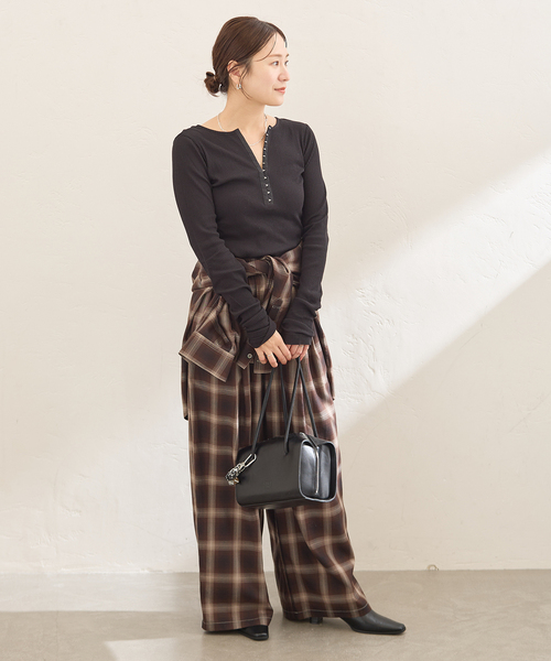 JOURNAL STANDARD(ジャーナルスタンダード)の「シアーテレコHOOKヘンリー(Tシャツ/カットソー・レディース・ブラック/ライトブルー/チャコールグレー・FREE)」の6枚目の写真