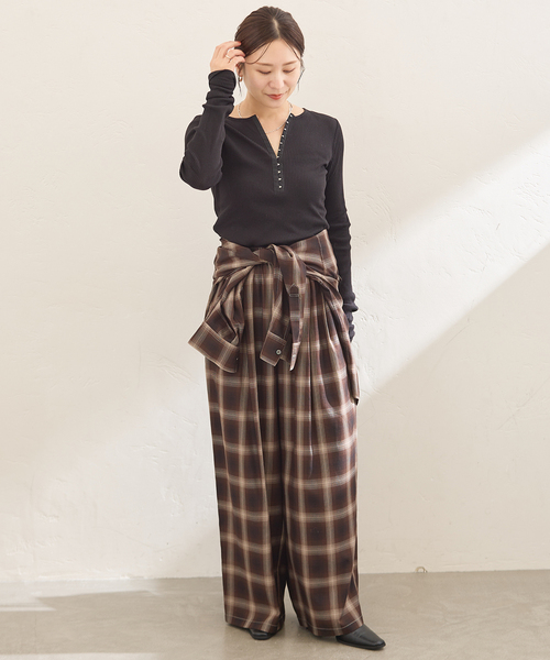 JOURNAL STANDARD(ジャーナルスタンダード)の「シアーテレコHOOKヘンリー(Tシャツ/カットソー・レディース・ブラック/ライトブルー/チャコールグレー・FREE)」の9枚目の写真