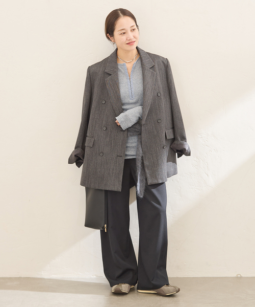 JOURNAL STANDARD(ジャーナルスタンダード)の「シアーテレコHOOKヘンリー(Tシャツ/カットソー・レディース・ブラック/ライトブルー/チャコールグレー・FREE)」の13枚目の写真