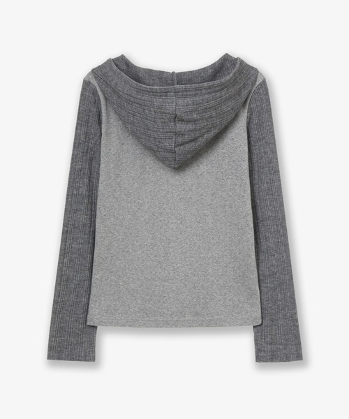 aeae(エーイーエーイー)の「FLOWER BLOCK HOODIE(パーカー・レディース・グレー/アイボリー・FREE)」の7枚目の写真
