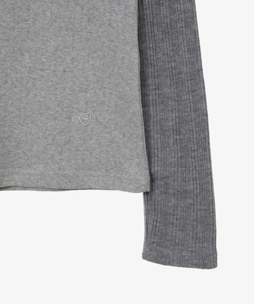 aeae(エーイーエーイー)の「FLOWER BLOCK HOODIE(パーカー・レディース・グレー/アイボリー・FREE)」の9枚目の写真