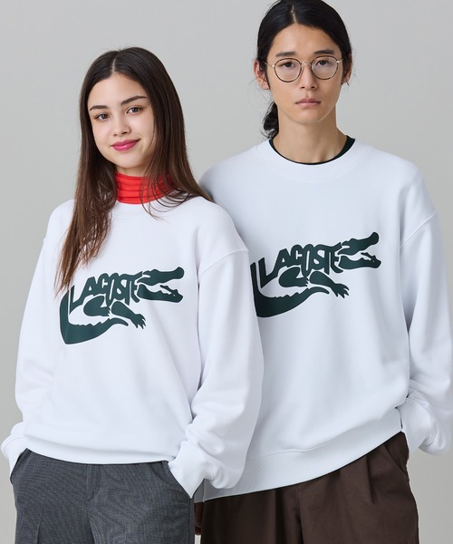 LACOSTE(ラコステ)の「ブランドネームワニロゴ クルーネックスウェット(スウェット・メンズ・ホワイト/ブラック/ダークグリーン・5/2/4/3)」の1枚目の写真