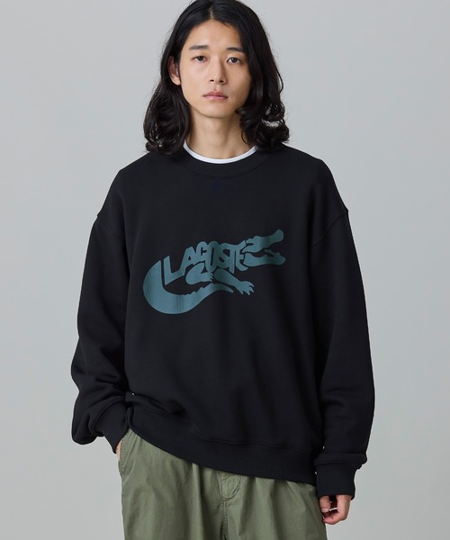 LACOSTE(ラコステ)の「ブランドネームワニロゴ クルーネックスウェット(スウェット・メンズ・ホワイト/ブラック/ダークグリーン・5/2/4/3)」の2枚目の写真