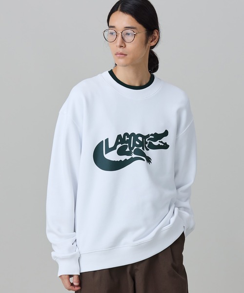 LACOSTE(ラコステ)の「ブランドネームワニロゴ クルーネックスウェット(スウェット・メンズ・ホワイト/ブラック/ダークグリーン・5/2/4/3)」の6枚目の写真
