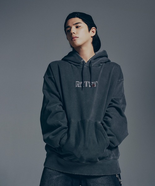 RULE THE FATE(ルールザフェイト)の「RTF FLOWER SWEAT HOODIE/フラワースウェットフーディー(パーカー・メンズ・ベージュ/ブラック・1/2/0)」の1枚目の写真
