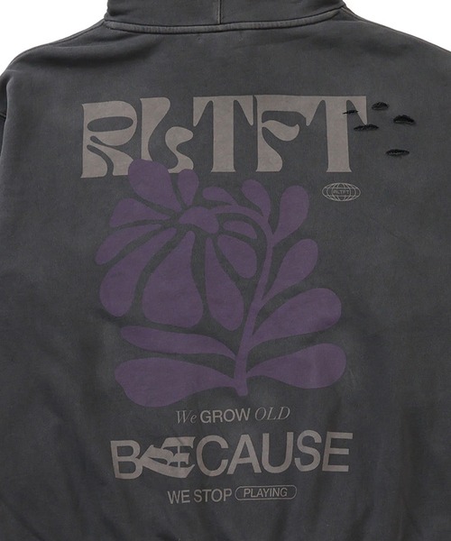 RULE THE FATE(ルールザフェイト)の「RTF FLOWER SWEAT HOODIE/フラワースウェットフーディー(パーカー・メンズ・ベージュ/ブラック・1/2/0)」の5枚目の写真