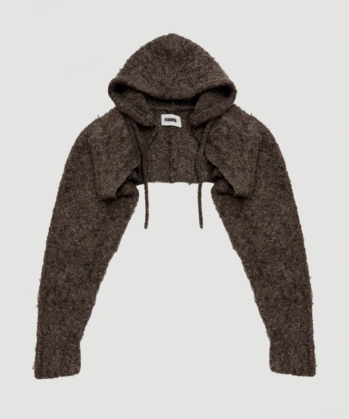 VIAVANDA（ヴィアヴァンダ）の「MUFFLER KNIT CARDIGAN（カーディガン/ボレロ・レディース・アイボリー/ブラウン/ダークグレー・FREE）」の14枚目の写真