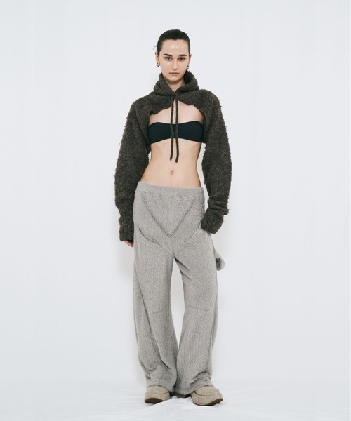 VIAVANDA（ヴィアヴァンダ）の「MUFFLER KNIT CARDIGAN（カーディガン/ボレロ・レディース・アイボリー/ブラウン/ダークグレー・FREE）」の8枚目の写真