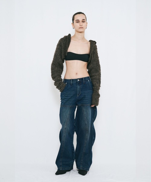 VIAVANDA（ヴィアヴァンダ）の「MUFFLER KNIT CARDIGAN（カーディガン/ボレロ・レディース・アイボリー/ブラウン/ダークグレー・FREE）」の10枚目の写真
