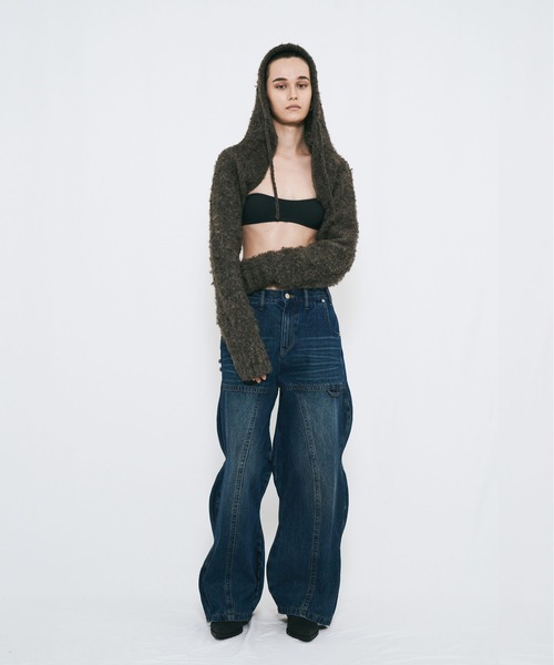 VIAVANDA（ヴィアヴァンダ）の「MUFFLER KNIT CARDIGAN（カーディガン/ボレロ・レディース・アイボリー/ブラウン/ダークグレー・FREE）」の12枚目の写真