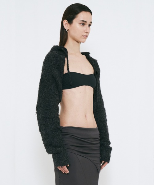 VIAVANDA（ヴィアヴァンダ）の「MUFFLER KNIT CARDIGAN（カーディガン/ボレロ・レディース・アイボリー/ブラウン/ダークグレー・FREE）」の17枚目の写真