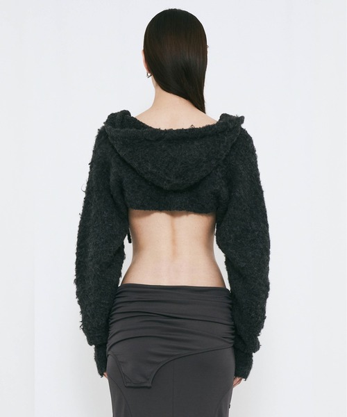 VIAVANDA（ヴィアヴァンダ）の「MUFFLER KNIT CARDIGAN（カーディガン/ボレロ・レディース・アイボリー/ブラウン/ダークグレー・FREE）」の18枚目の写真