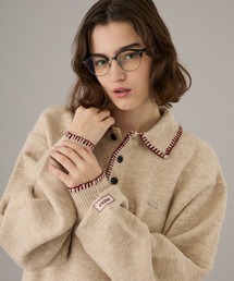 ONCILY（オンシェリー）の「BLANKET STITCH COLLAR KNIT POLO / ブランケットステッチカラーニットポロ（ニット/セーター）」