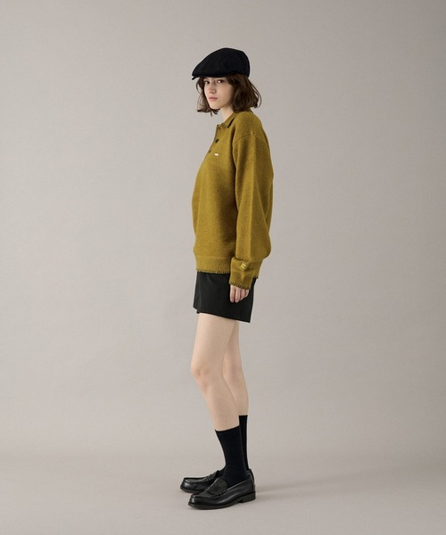 ONCILY(オンシェリー)の「BLANKET STITCH COLLAR KNIT POLO / ブランケットステッチカラーニットポロ(ニット/セーター・メンズ・ブラウン/ベージュ/マスタード/チャコールグレー/ネイビー・LARGE/MEDIUM/SMALL)」の17枚目の写真