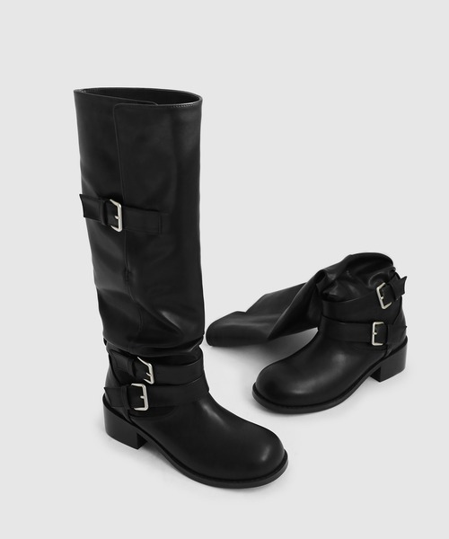 SAPPUN(サプン)の「Diello(ディエロ)2WAYエンジニアロングブーツ(220-66402)SAPPUN(サプン)(ブーツ・レディース・ブラック・23.5/24/25/22.5/23/24.5)」の2枚目の写真