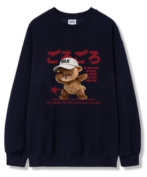 スマイルキャップベア オーバーサイズ 裏毛 スウェット Tシャツ 6カラー