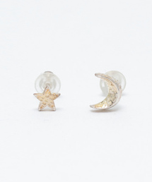 【chibi jewels】チビ・ジュエルズ　　ムーン＆スタースタッズピアス（ＳＩＬＶＥＲ）　Ｍｏｏｎ＆Ｓｔａｒ Ｓｔｕｄ Ｅａｒｒｉｎｇｓ