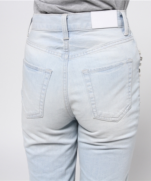 rienda（リエンダ）の「Fパールビジュー付J/W BOYS DENIM PT（デニム  