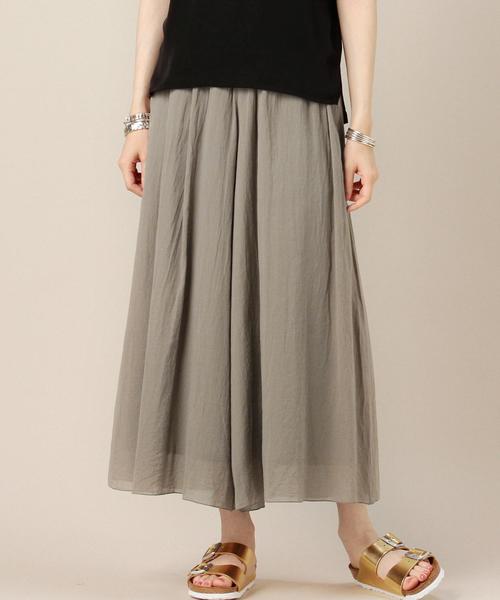 BEAUTY&YOUTH UNITED ARROWS(ビューティーアンドユースユナイテッドアローズ)の「BY コットンシフォンギャザーワイドパンツ 70◆(その他パンツ・レディース・オフホワイト/ブラック/ライム/モカ・FREE)」の3枚目の写真