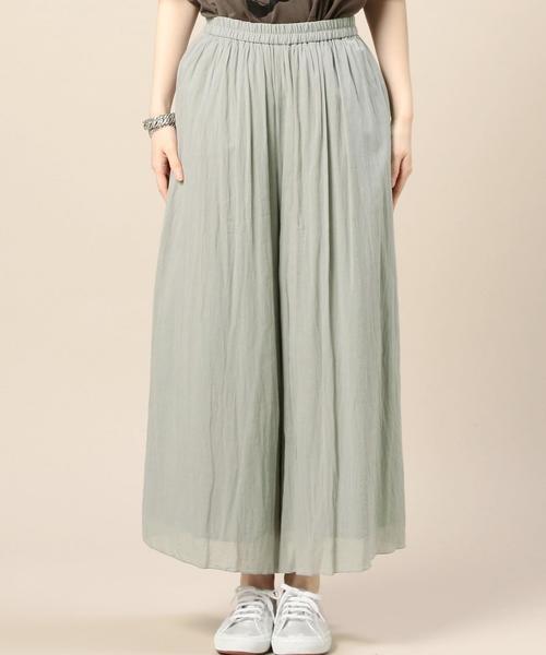 BEAUTY&YOUTH UNITED ARROWS(ビューティーアンドユースユナイテッドアローズ)の「BY コットンシフォンギャザーワイドパンツ 70◆(その他パンツ・レディース・オフホワイト/ブラック/ライム/モカ・FREE)」の6枚目の写真