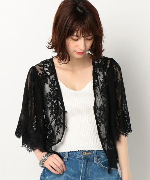 Another Edition（アナザーエディション）の「レースショートカーディガン/AEMFC LACE ショート HAORI（カーディガン/ボレロ・レディース・ブラック/オフホワイト・FREE）」の14枚目の写真