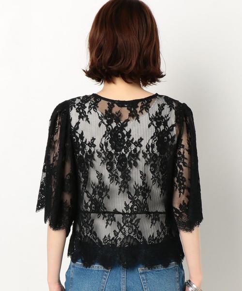 Another Edition（アナザーエディション）の「レースショートカーディガン/AEMFC LACE ショート HAORI（カーディガン/ボレロ・レディース・ブラック/オフホワイト・FREE）」の15枚目の写真