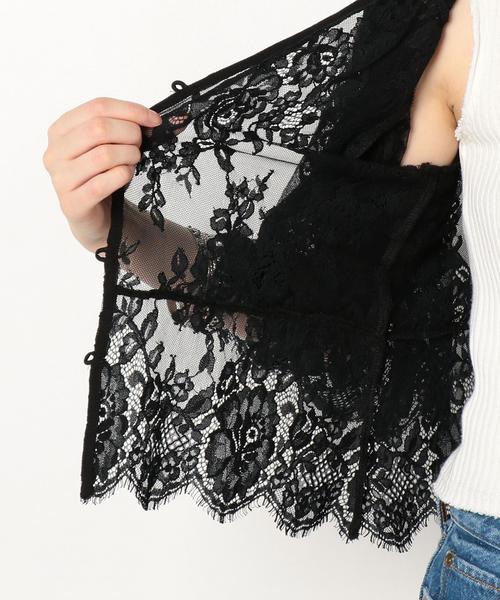 Another Edition（アナザーエディション）の「レースショートカーディガン/AEMFC LACE ショート HAORI（カーディガン/ボレロ・レディース・ブラック/オフホワイト・FREE）」の10枚目の写真
