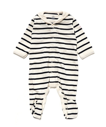 PETIT BATEAU | マリニエールセーラーカラー前開きロンパース(ロンパース)