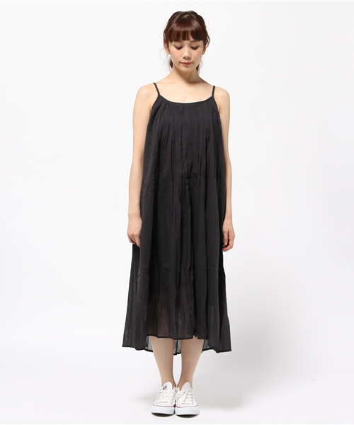 LBC(エルビーシー)の「コットンガーゼキャミワンピース(ワンピース・レディース・ダークグレー/梅/ブラウン・LARGE/MEDIUM)」の4枚目の写真