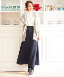 KOBE LETTUCE | まるで着る毛布♪暖かさダントツ！『ぬく盛り』ウエストゴム☆フレアロングスウェットマキシスカート/レディースボトムス/神戸レタス[M786](スカート)