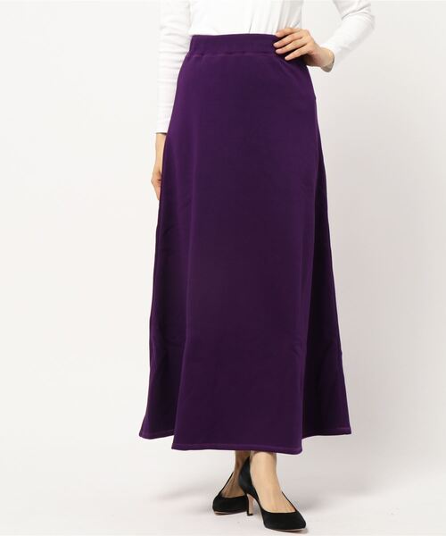 KOBE LETTUCE（コウベレタス）の「[ぬく盛り] あったか裏起毛スウェットボリュームフレアマキシスカート（スカート・レディース・ネイビー/キャメル/ブラック/カーキ/ボルドー/チャコールグレー/ダークオレンジ/ベージュ系その他/ブラウン/パープル/ダークグリーン/パープル系その他/ホワイト系その他/ブルー/パープル系/カーキ系/モカ/ブラウン系・FREE/PM/M）」の13枚目の写真