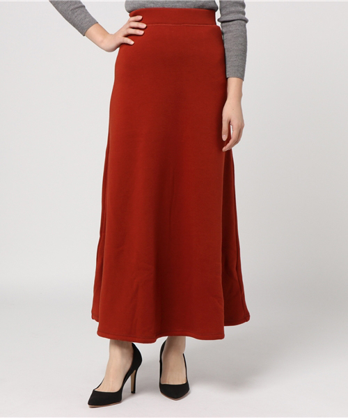 KOBE LETTUCE（コウベレタス）の「[ぬく盛り] あったか裏起毛スウェットボリュームフレアマキシスカート（スカート・レディース・ネイビー/キャメル/ブラック/カーキ/ボルドー/チャコールグレー/ダークオレンジ/ベージュ系その他/ブラウン/パープル/ダークグリーン/パープル系その他/ホワイト系その他/ブルー/パープル系/カーキ系/モカ/ブラウン系・FREE/PM/M）」の18枚目の写真