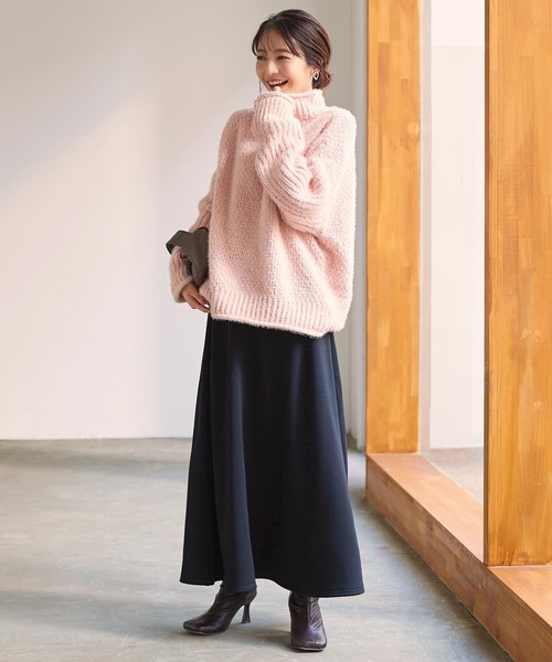 KOBE LETTUCE（コウベレタス）の「[ぬく盛り] あったか裏起毛スウェットボリュームフレアマキシスカート（スカート・レディース・ネイビー/キャメル/ブラック/カーキ/ボルドー/チャコールグレー/ダークオレンジ/ベージュ系その他/ブラウン/パープル/ダークグリーン/パープル系その他/ホワイト系その他/ブルー/パープル系/カーキ系/モカ/ブラウン系・FREE/PM/M）」の20枚目の写真