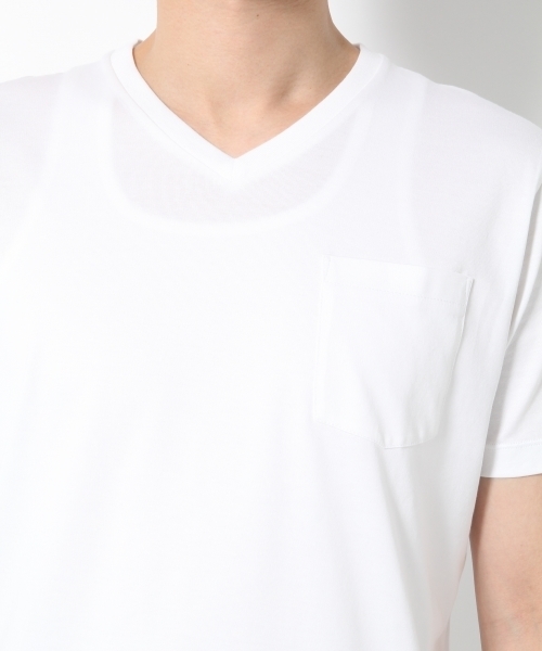 GLOBAL WORK（グローバルワーク）の「【高品質素材使用】スーピマＶネックＴＥＥ/734647 （Tシャツ/カットソー・メンズ・ネイビー/ブラウン/ホワイト/ライトブルー/グレー/イエロー・MEDIUM/LARGE/X-LARGE/SMALL）」の9枚目の写真