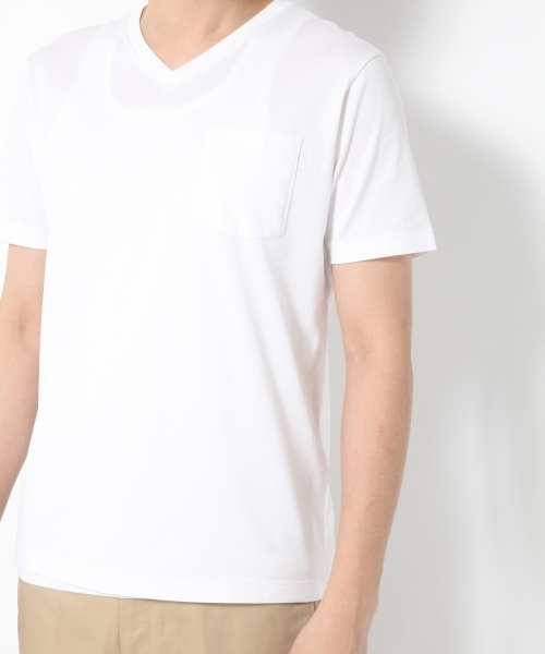 GLOBAL WORK（グローバルワーク）の「【高品質素材使用】スーピマＶネックＴＥＥ/734647 （Tシャツ/カットソー・メンズ・ネイビー/ブラウン/ホワイト/ライトブルー/グレー/イエロー・MEDIUM/LARGE/X-LARGE/SMALL）」の10枚目の写真