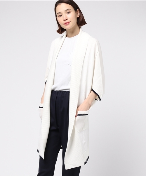 GUILD PRIME（ギルドプライム）の「【GUILD PRIME】WOMENS ドルマンロングカーディガン（カーディガン/ボレロ・レディース・グレー/ブラック/ホワイト・36/34）」の13枚目の写真