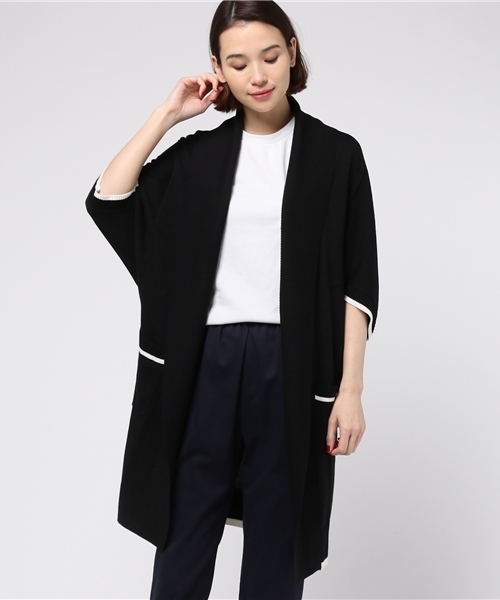 GUILD PRIME（ギルドプライム）の「【GUILD PRIME】WOMENS ドルマンロングカーディガン（カーディガン/ボレロ・レディース・グレー/ブラック/ホワイト・36/34）」の3枚目の写真